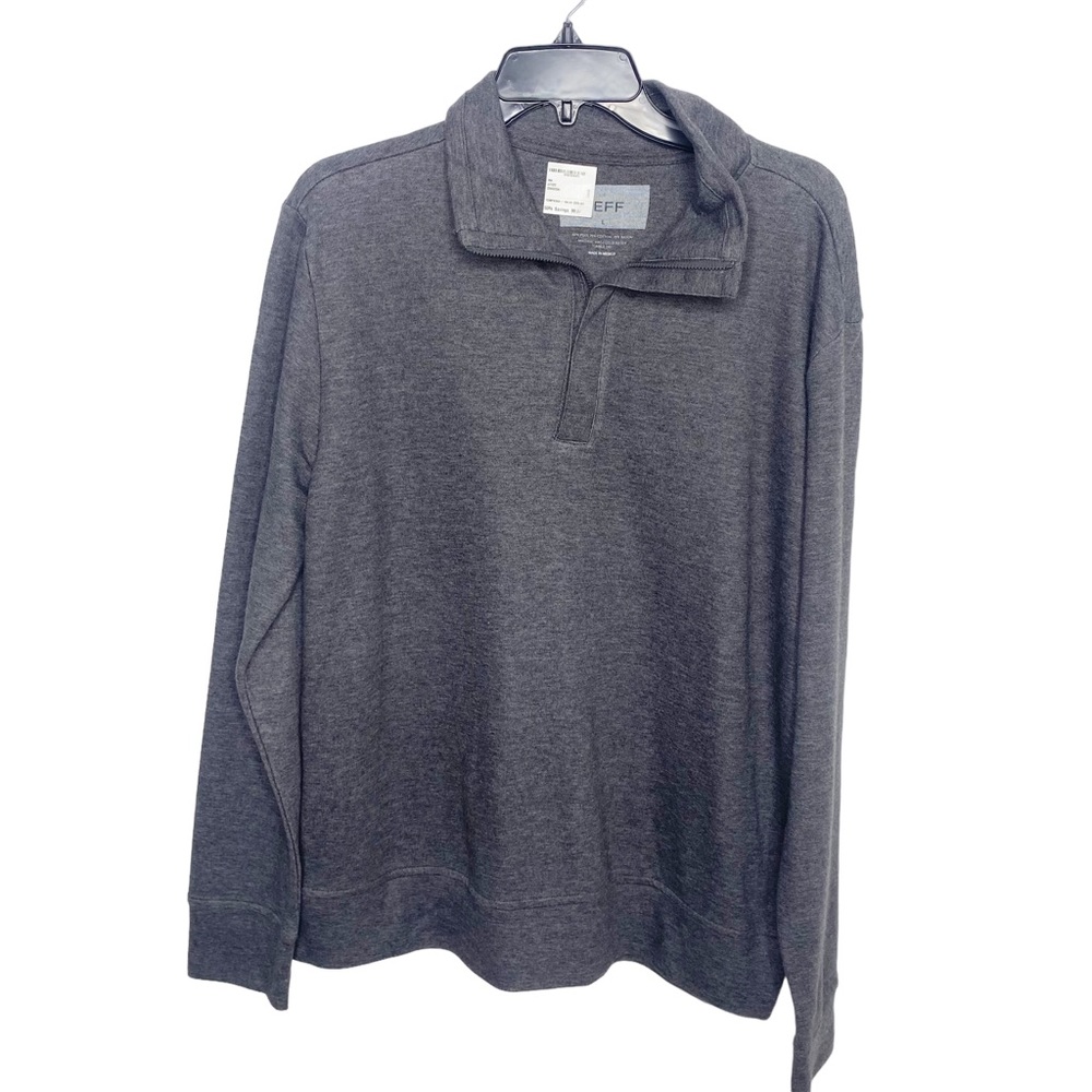 Jeff quarter zip pullover large NEW charcoal gray